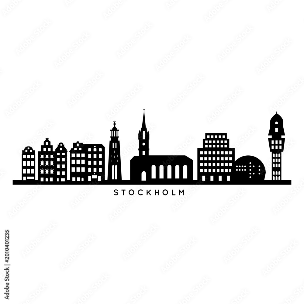 Obraz premium Stylish stockholm skyline silhouette design