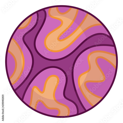 Fotografija Purple and orange swirled ball