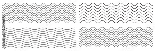 Bild auf Leinwand Waves line set