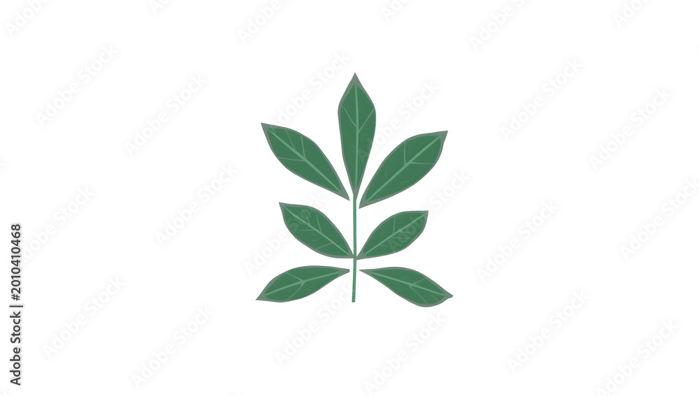 Fototapeta premium Green Leaf Plant Icon | Natural Eco Friendly Botanical Symbol Design