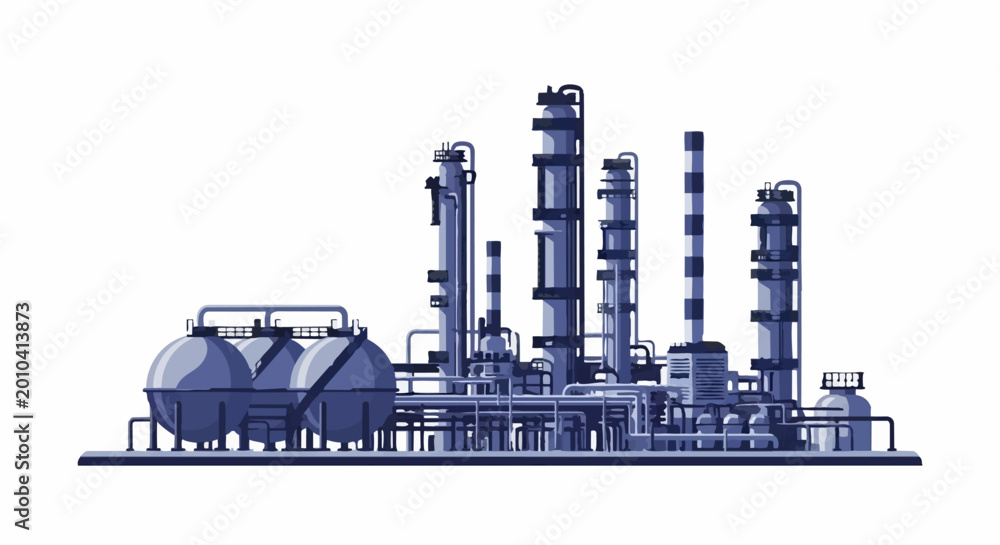 Obraz premium Modern Industrial Oil Refinery Plant Structure.