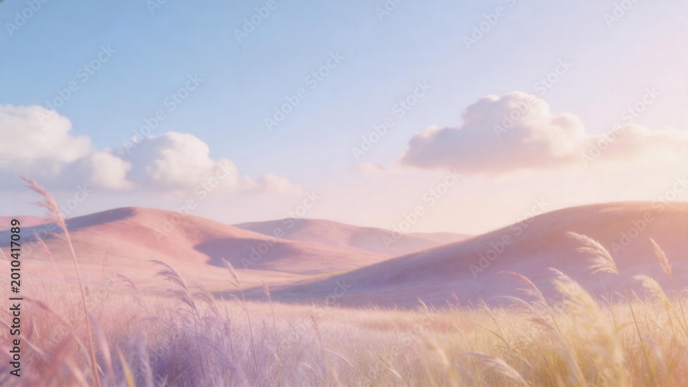 Fototapeta premium Pastoral landscape with rolling hills