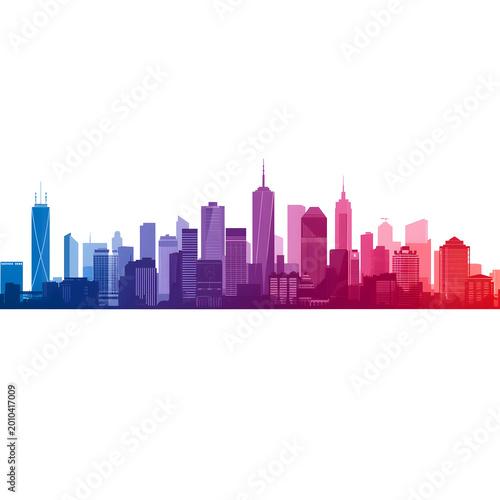 Colorful City Skyline Bar Chart Illustration | Modern Data Analytics Background Design