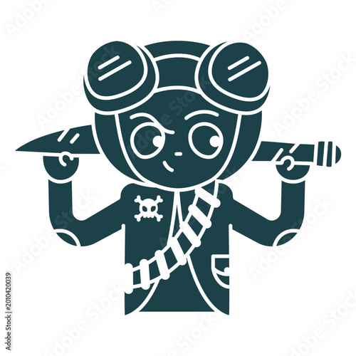 Canvas-taulu Uniformed man with a knife