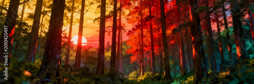 Sunset In The Forest