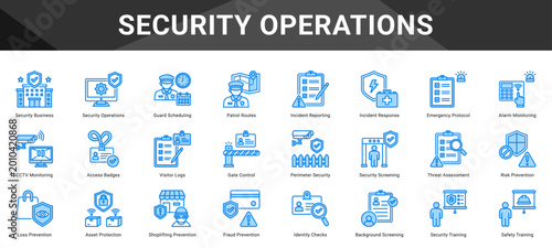 Photography SECURITY OPERATIONS  Icon set collection
