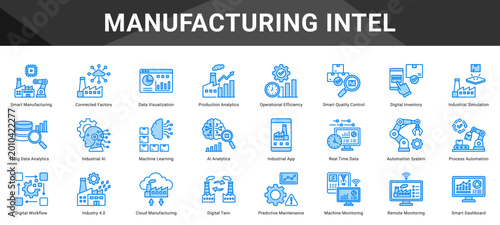 Konstfotografi MANUFACTURING INTEL  Icon set collection