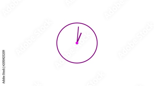 Time lapse of spinning clock animation in 12 Hour. Seamless motion animated footage. White colored watch with hands move quickly. Time concept. Alpha channel 
