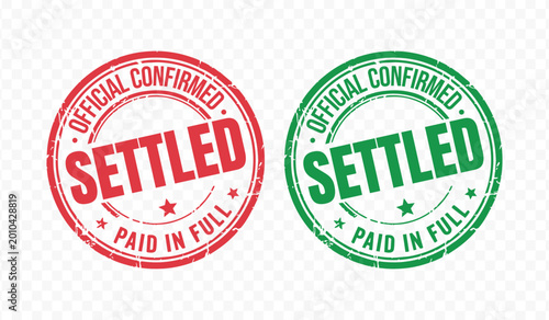 Canvastavla Official settled stamp paid in full confirmation badge for financial success and