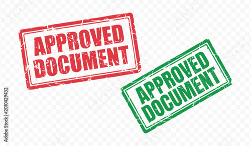 Approved document stamp vector illustration for business success and official certification