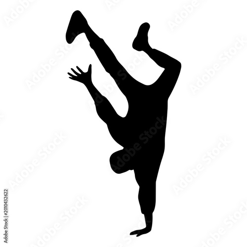 Εκτύπωση καμβά Silhouette of breakdancer