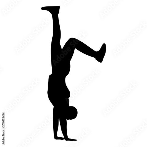 Tableau sur toile Silhouette of breakdancer