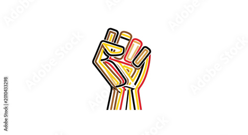 Foto Colorful fist gesture of defiance symbol.