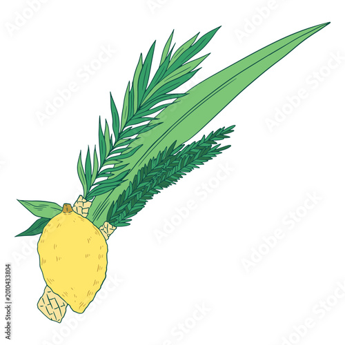 Foto Lemon tree with greenish leaves