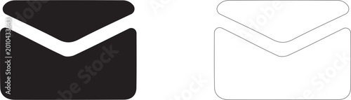 Obraz na płótnie Mail envelope icon, symbol of email, inbox messages, newsletter and business correspondence, vector icon in two styles: glyph and outline