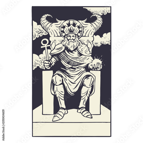 Bild auf Leinwand The emperor tarot card design