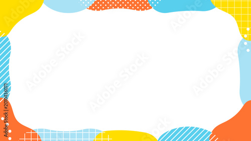 Schilderij op canvas 夏のポップ なフレーム　背景　16:9
