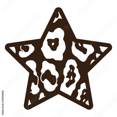 Fotografie Distinctive animal design with spots in star-shaped frame