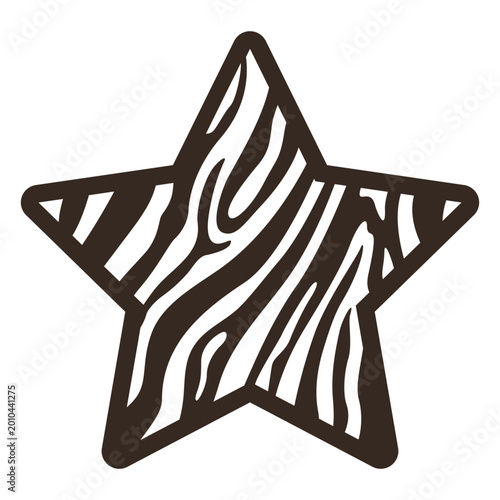 Konstfotografi Attention-grabbing fur design with stripe in star-shaped frame