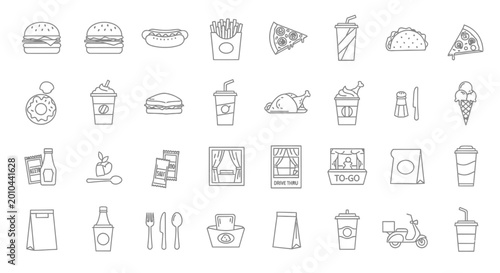 Bild auf Leinwand Food and drink icons collection.