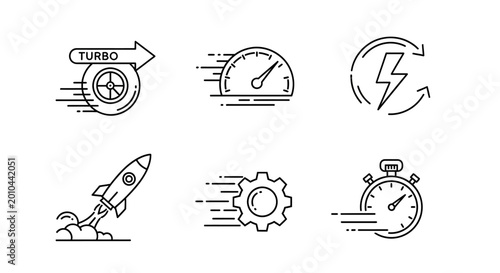 Canvastavla Speed icons turbo rocket gear.
