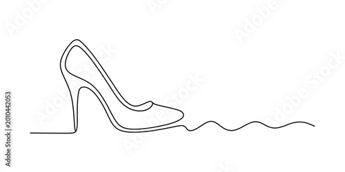 Fotografía Continuous single line drawing of a high heel shoe for women fashion design conc