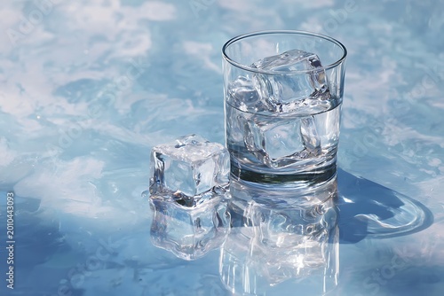 glass of water with ice