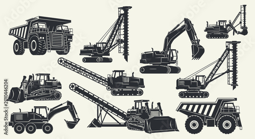 Fotografie Heavy construction equipment machines.