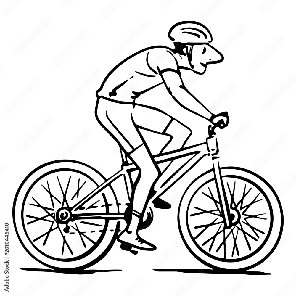 Fototapeta premium Dynamic mountain bike rider illustration