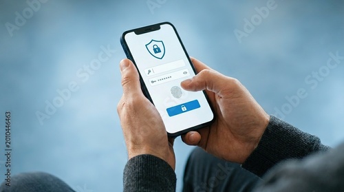 Smartphone security access and digital protection technology concept