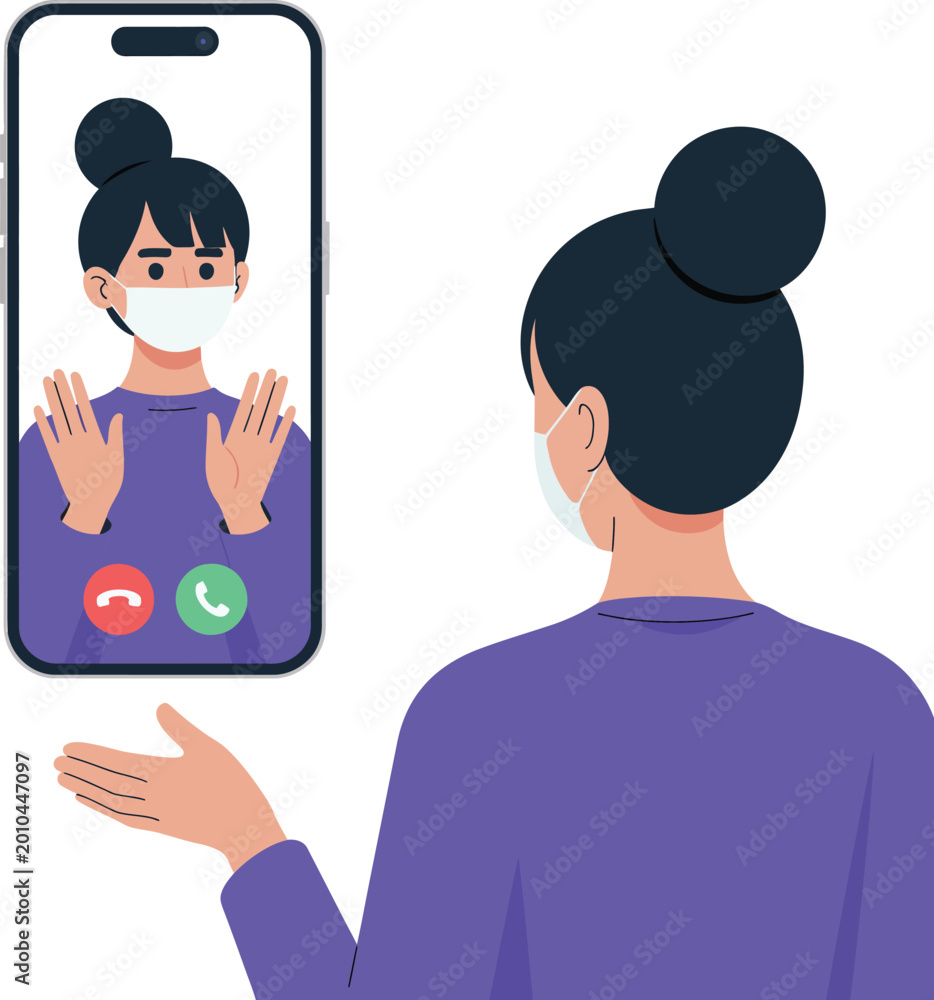 Fototapeta premium Video Call, Internet Call Illustration