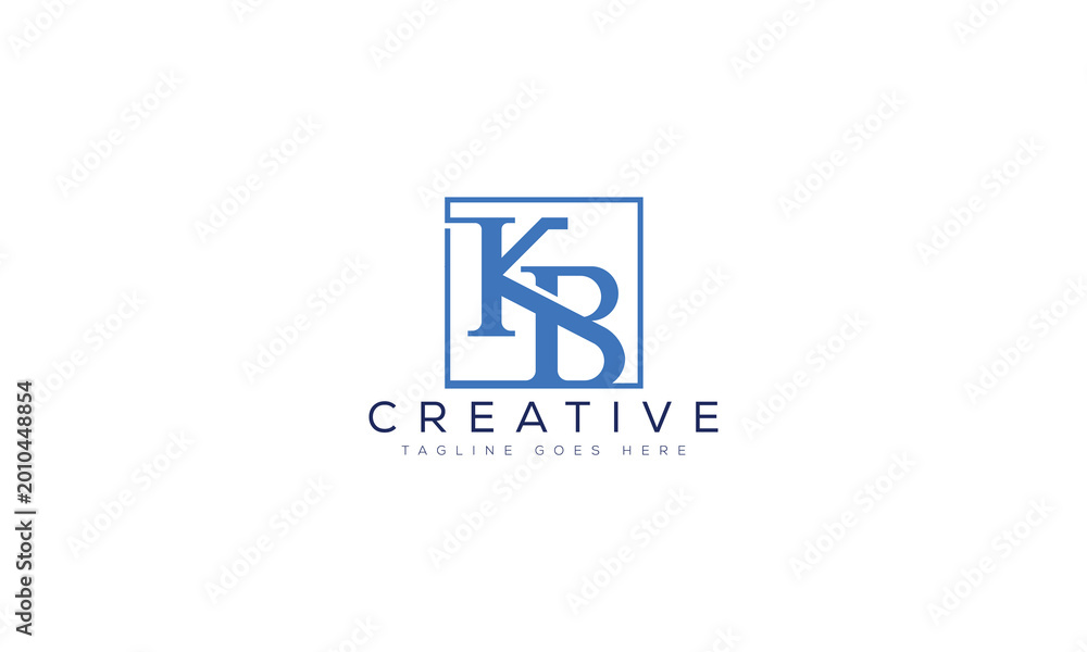 Fototapeta premium Kb creative logo design within square monogram initials business with creative