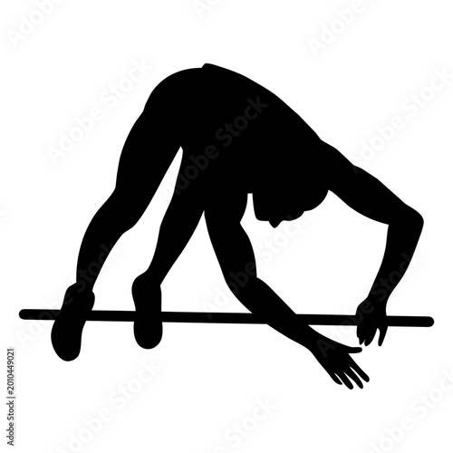 Foto Dynamic pole vault silhouette illustration