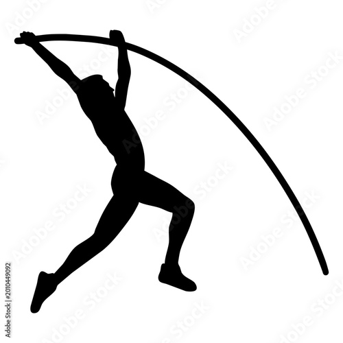 Foto Athletic pole vault silhouette graphic design for apparel