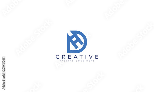 Free Download Abstract blue d letter logo with internal design elements and creative text - GFXLoad
