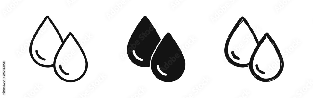 Fototapeta premium Water Drops Liquid and Environment Purification Icon Set