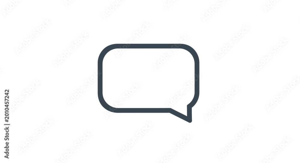 Naklejka premium Black outline speech bubble icon.