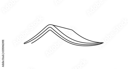 Simple line art drawing of an abstract roof peak or stylized architectural element, modern minimalist vector icon.