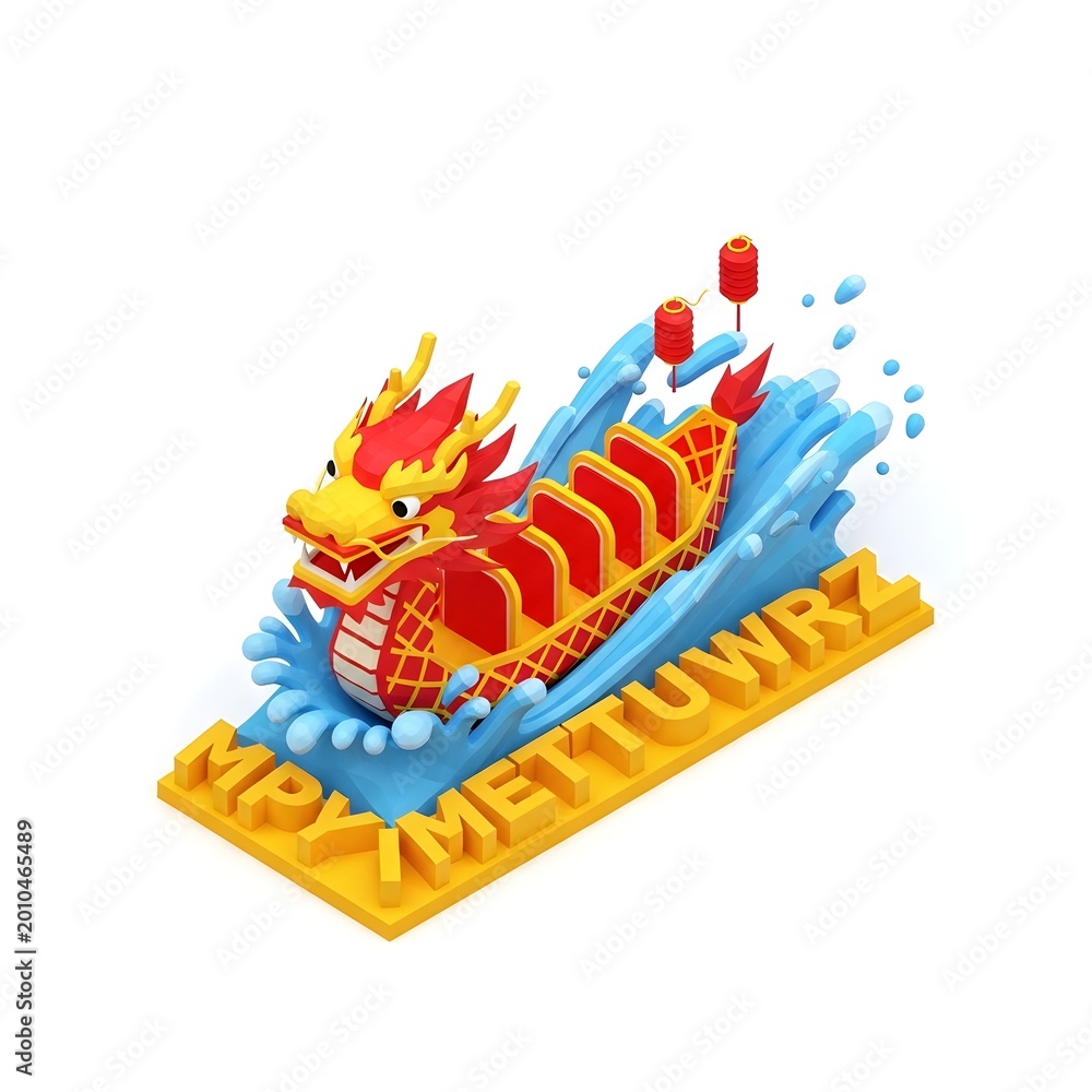 Fototapeta premium Lego chinese dragon boat race a vibrant celebration of tradition and play