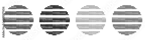 Photos Halftone dot pattern latitude icon set isolated on transparent background, symbols for Globe icon collection and design
