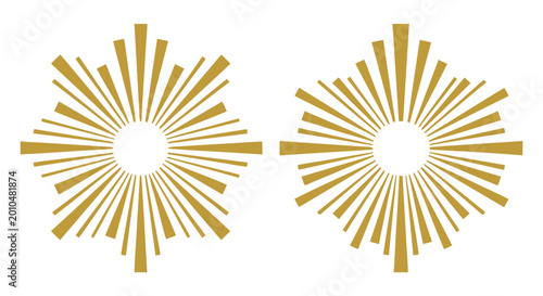 Fotografie Art Deco sunburst gold rays geometric 1920s pattern