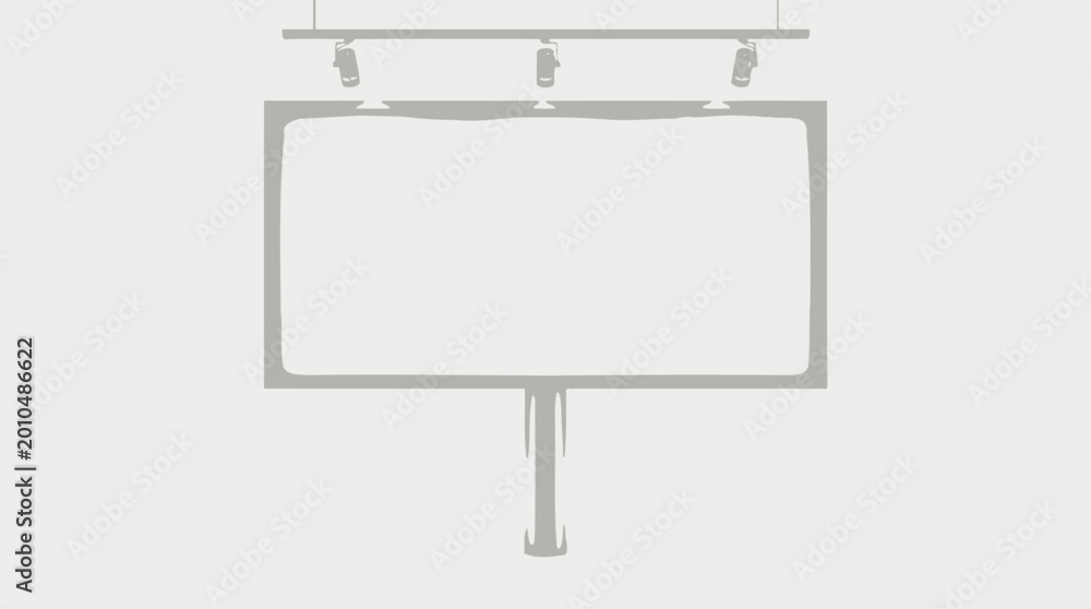 Obraz premium Blank Billboard Sign With Spotlight On White Background For Advertising Concepts