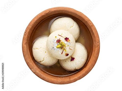 Traditional Indian Sweet Rasgulla in Syrup - Bengali Mithai Dessert PNG