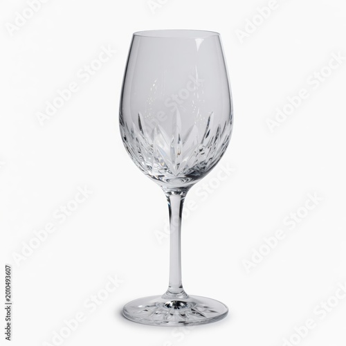 Elegant Crystal Wine Glass with Intricate Design