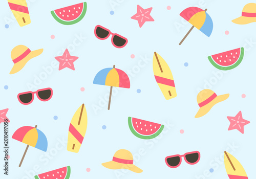 Photography Summer beach seamless pattern