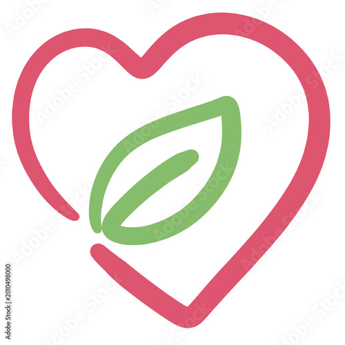 Heart leaf eco love nature icon