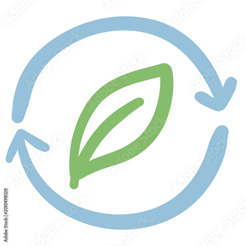 Circular leaf recycle eco icon