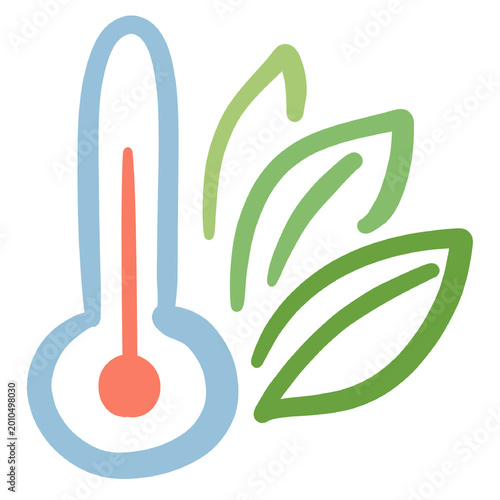 Leaf temperature climate eco icon