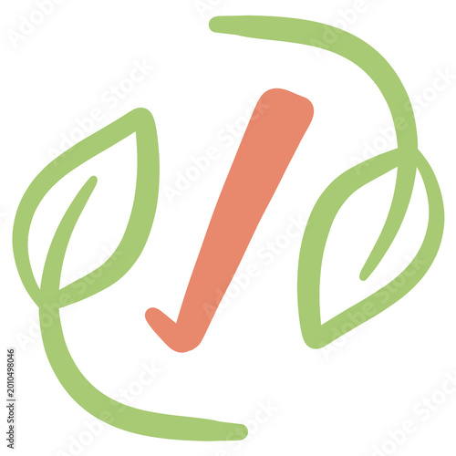 Eco check leaf sustainability icon