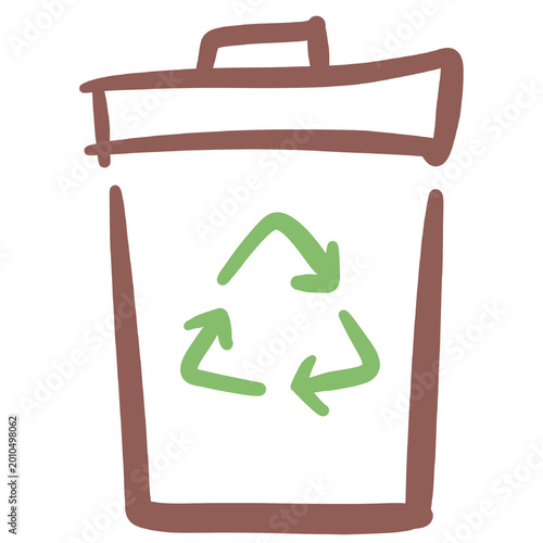 Recycling bin eco waste icon